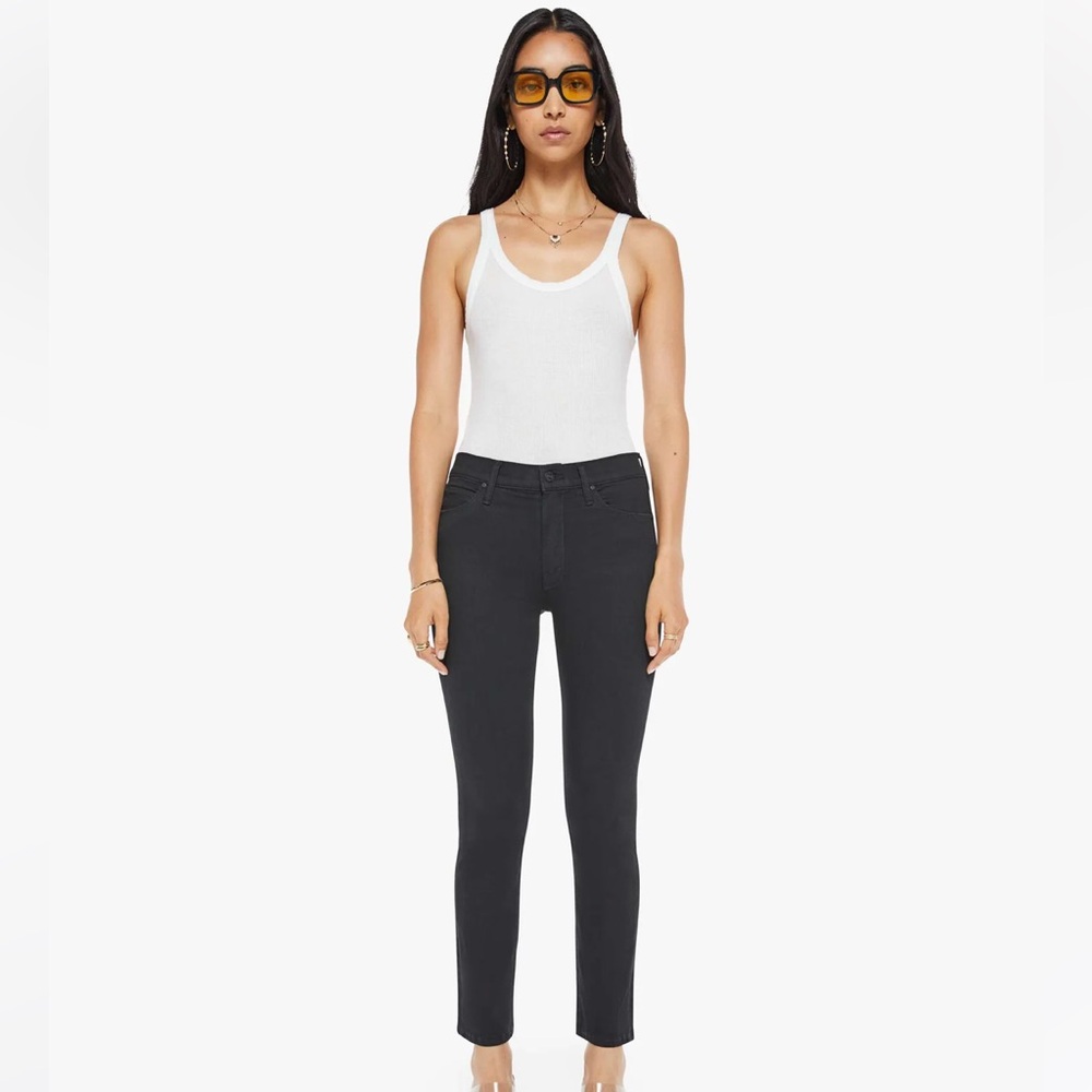 Mother Mid Ride Dazzler Women's Black Jeans in Not Guilty